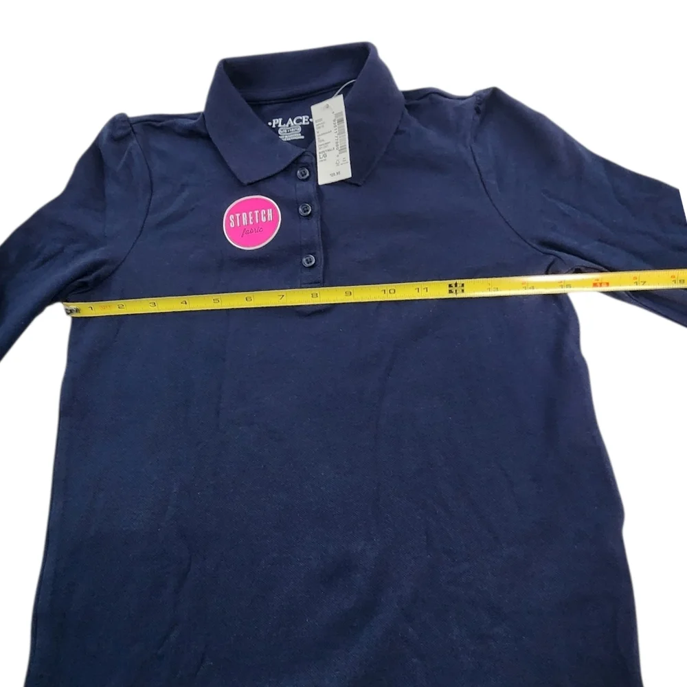 2pc The Children's Place Girls Navy Long Sleeve Polo